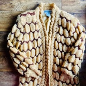 🛑 SOLD ‼️ VINTAGE ALEXA GRACE WOMENS MEDIUM BROWN & GOLDEN WOOL MOHAIR SWEATER